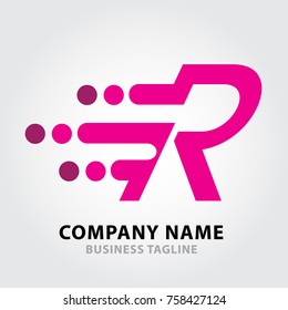 Motion Dots Letter Alphabets Logo. Alphabets Letter Design Vector with Dots and motion speed.
