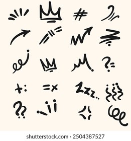 motion effect element icon line decoration With illustration style doodle and line art