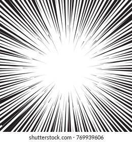 Motion effect on white background. Speed concept. Vector comics concept.