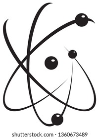 The motion of electrons around the nucleus