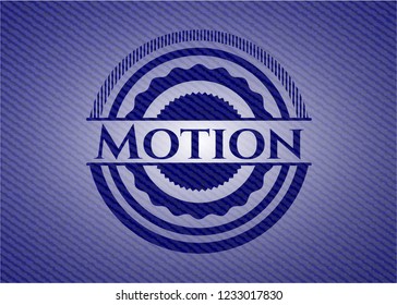 Motion emblem with denim texture