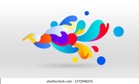 Motion fun sound wave colorful abstract vector background