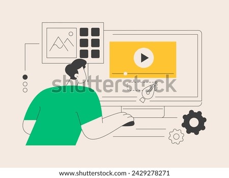 Motion graphic design abstract concept vector illustration. Motion design, postproduction studio, video production service, graphic designer work, online course, creative studies abstract metaphor.