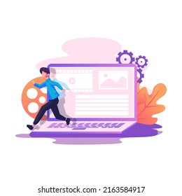 Motion graphic flat style illustration vector design