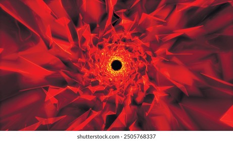 Motion graphic of flying into digital technologic tunnel. Abstract digital background. Data flow information. Technology tunnel. Vector illustration
