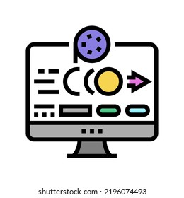 motion graphic video production film color icon vector. motion graphic video production film sign. isolated symbol illustration