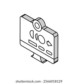 motion graphic video production film isometric icon vector. motion graphic video production film sign. isolated symbol illustration