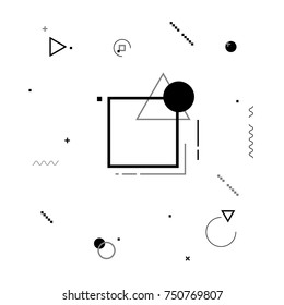 Motion Graphics Black And White Elements. Vector Illustration Background. Geometric Figures