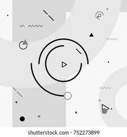 Motion Graphics Elements. Black And White Composition. Vector Illustration Background. Geometric Figures