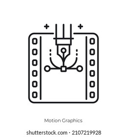 Motion Graphics Icon. Outline Style Icon Design Isolated On White Background