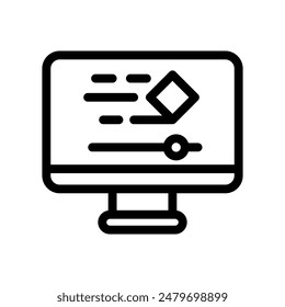 Icono de línea de Gráficos para video ilustración Vector gráfico. Ilustración de elemento simple gráfico de Vector, adecuado para App, Sitios web y presentaciones aisladas sobre fondo blanco