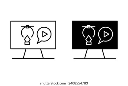 Motion Graphics outline icon collection or set. Motion Graphics Thin vector line art