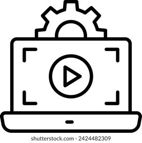 Motion Graphics vector outline design, Web design and Development symbol, user interface or graphic sign, website builder stock illustration, Streaming Live or Video Editing concept
