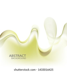 
Motion green wave lines on abstract background. Brochure template