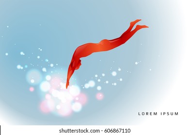 The motion of the human. silhouette of a jumping. suitable use for sport and action. vector illustration