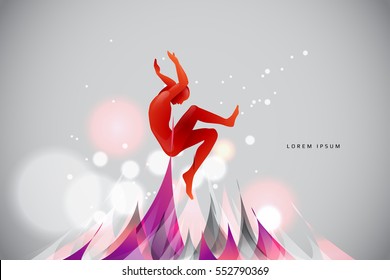 The motion of humans. silhouette of a jumping man. suitable use for sport and action. vector illustration