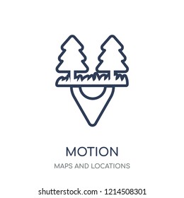 Motion icon. Motion linear symbol design from Maps and locations collection. Simple outline element vector illustration on white background.
