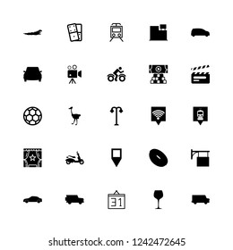 motion icon set about glass for wine, wifi location, train station location and donuts vector set