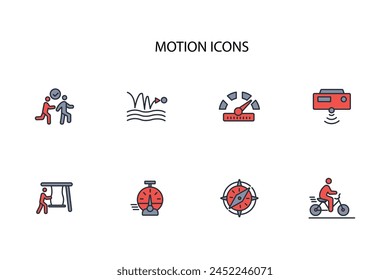 Motion icon set.vector.Editable stroke.linear style sign for use web design,logo.Symbol illustration.