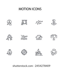 Motion icon set.vector.Editable stroke.linear style sign for use web design,logo.Symbol illustration.