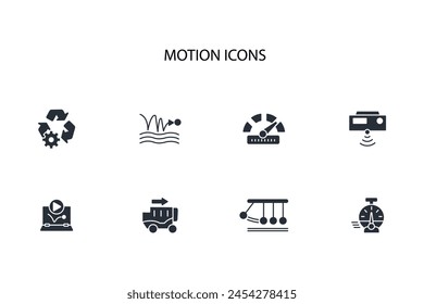 Conjunto de iconos de movimiento.Vector.Trazo editable.signo de estilo lineal para utilizar Diseño web,logotipo.Ilustración de símbolo.