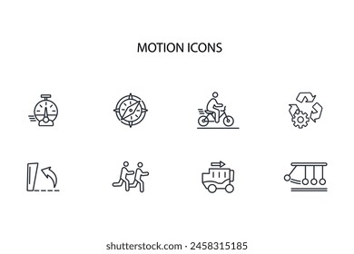 Motion icon set.vector.Editable stroke.linear style sign for use web design,logo.Symbol illustration.