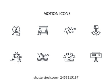 Motion icon set.vector.Editable stroke.linear style sign for use web design,logo.Symbol illustration.