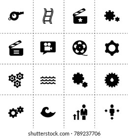 Motion icons. vector collection filled motion icons. includes symbols such as gear, career growth, chain gear, movie clapper, film reel. use for web, mobile and ui design.
