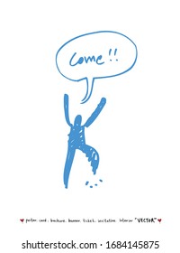 Motion illustration - hand drawn in vector / sport background