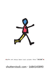 Motion illustration - hand drawn in vector / sport background