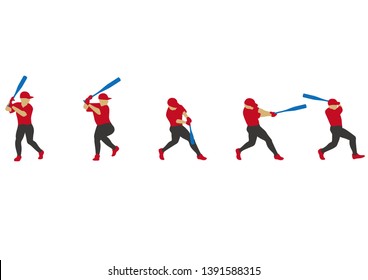 Motion illustration of the swing of the baseball