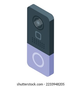 Motion intercom icon isometric vector. Video door. System bell