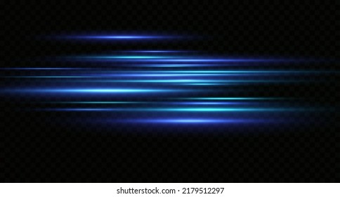 Motion light effect for banners. Blue lines. The effect of speed on a blue background.