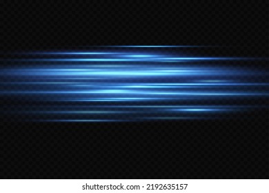 Motion light effect for banners. Blue lines. The effect of speed on a blue background.
