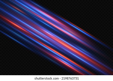 Motion light effect for banners. Blue lines. The effect of speed on a blue background.