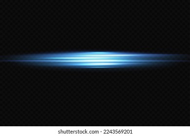 Efecto de luz de movimiento para los carteles. Líneas azules. El efecto de la velocidad sobre un fondo azul. líneas de luz, velocidad y movimiento. Llamada de lente vectorial.