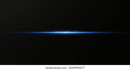 Motion light effect for banners. Blue lines. The effect of speed on a blue background. Red lines of light, speed and movement. Vector lens flare.