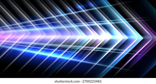 Efecto de luz de movimiento para Anuncios. Líneas azules. El efecto de la velocidad sobre un fondo azul. líneas de luz, velocidad y movimiento. destello de lente de Vector.