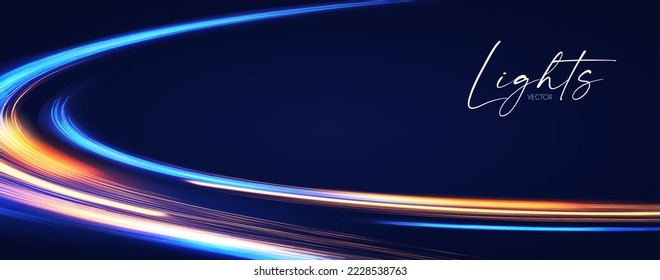 Motion light effect. Shining magic background and liquid speed light.