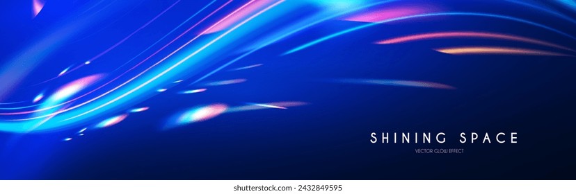 Motion light effect. Shining magic background and liquid speed light.