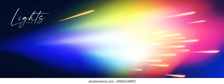 Motion light effect. Shining magic background and liquid speed light.