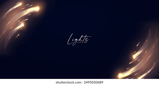 Motion light effect. Shining magic background and liquid speed light.