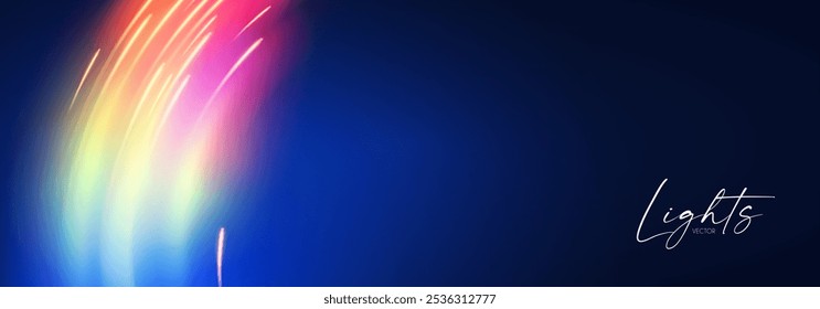 Motion light effect. Shining magic background and liquid speed light.