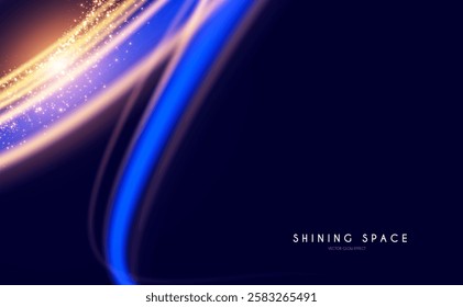 Motion light effect. Shining magic background and liquid speed light