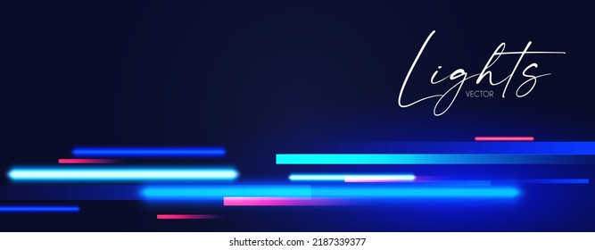 Motion light effect. Shining neon magic background and liquid speed light.