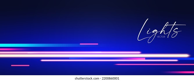 Motion light effect. Shining neon magic background and liquid speed light.