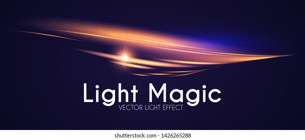 Motion Light Effect. Shining Wave. Glow Design Element.
