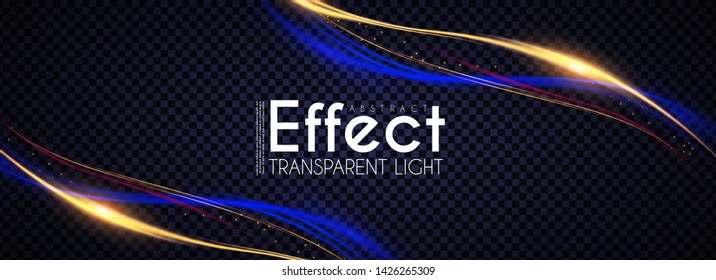 Motion Light Effect. Shining Wave. Glow Design Element.