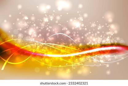 Efecto de la onda luminosa en movimiento y fondo mágico brillante.