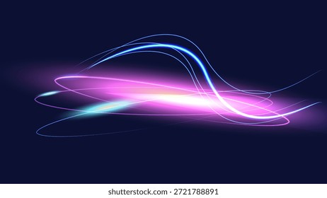 Efectos de iluminación en movimiento. Líneas rápidas de alta velocidad. Abstractas senderos de luz. Cartel de la página de Web de diseño de Anuncio.